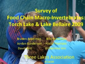 Survey of Food Chain MacroInvertebrates Torch Lake Lake