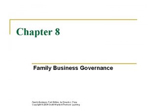Chapter 8 Family Business Governance Family Business First