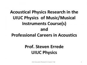 Acoustical Physics Research in the UIUC Physics of