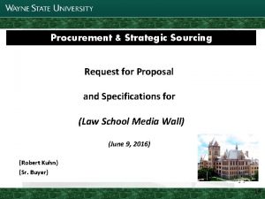 Joint Parking Task Force Update Procurement Strategic Sourcing