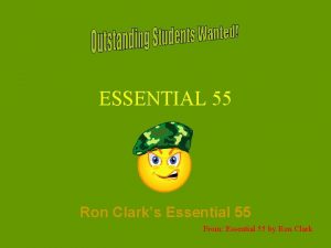ESSENTIAL 55 Ron Clarks Essential 55 From Essential