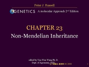 Peter J Russell A molecular Approach 2 nd Peter J Russell A molecular Approach 2 nd