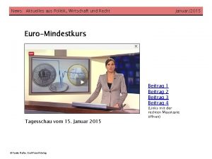 News Aktuelles aus Politik Wirtschaft und Recht Januar2015