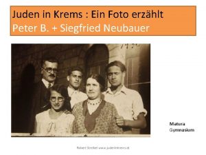 Juden in Krems Ein Foto erzhlt Peter B