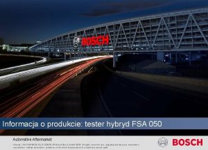 Product Informacja o produkcie tester hybryd FSA 050