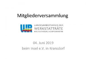 Mitgliederversammlung 04 Juni 2019 beim Insel e V