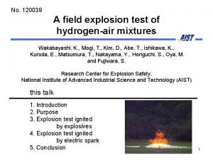 No 120039 A field explosion test of hydrogenair