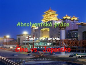 Absolventsk prce Zem s vn orientu na vs