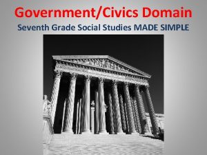 GovernmentCivics Domain Seventh Grade Social Studies MADE SIMPLE