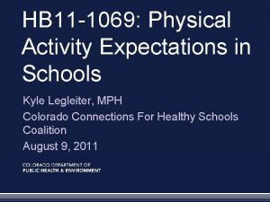 HB 11 1069 Physical Activity Expectations in Schools