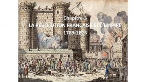 Chapitre 3 LA RVOLUTION FRANCAISE ET LEMPIRE 1789