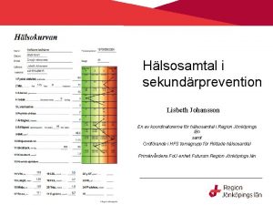 Hlsosamtal i sekundrprevention Lisbeth Johansson En av koordinatorerna