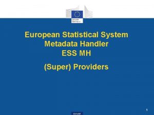 European Statistical System Metadata Handler ESS MH Super