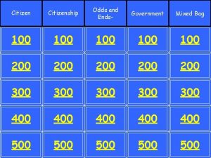 Citizenship Odds and Ends Government Mixed Bag 100