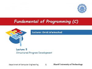 Fundamental of Programming C Lecturer Omid Jafarinezhad Lecture
