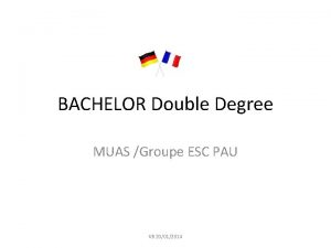 BACHELOR Double Degree MUAS Groupe ESC PAU VB