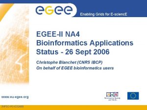 Enabling Grids for Escienc E EGEEII NA 4