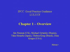 IPCC Good Practice Guidance LULUCF Chapter 1 Overview