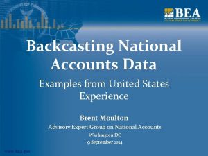 Backcasting National Accounts Data Examples from United States