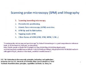 Scanning probe microscopy SPM and lithography 1 2