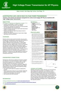 High Voltage Power Transmission for AP Physics Betsy