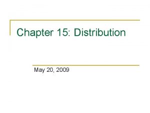 Chapter 15 Distribution May 20 2009 Pareto optimality