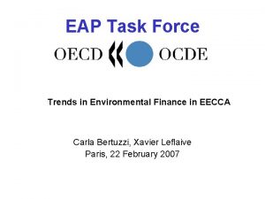 EAP Task Force Trends in Environmental Finance in