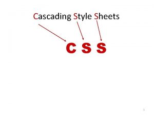 Cascading Style Sheets CSS 1 Properties Position position