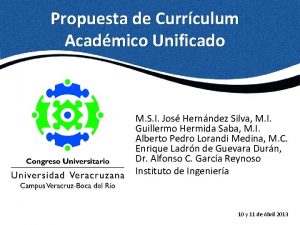 Propuesta de Currculum Acadmico Unificado M S I