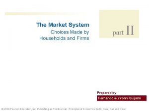 The Market System Choices Made by Households and