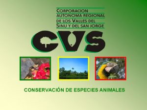 CONSERVACIN DE ESPECIES ANIMALES SUBDIRECCION DE GESTION AMBIENTAL