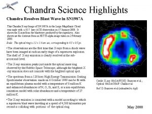 Chandra Science Highlights Chandra Resolves Blast Wave in