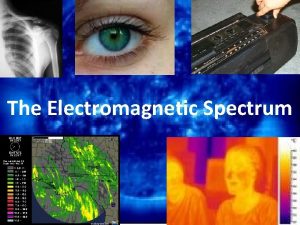 The Electromagnetic Spectrum Electromagnetic Waves Consist of an