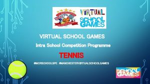 VIRTUAL SCHOOL GAMES Intra School Competition Programme TENNIS