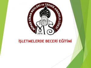 LETMELERDE BECER ETM SZLEME SZLEME Madde 1 Bu