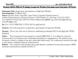 March 2002 doc IEEE 802 15 02143 Project