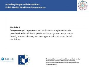 Including People with Disabilities Public Health Workforce Competencies