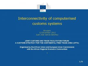 Interconnectivity of computerised customs systems Brussels 12 December
