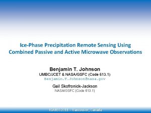 IcePhase Precipitation Remote Sensing Using Combined Passive and