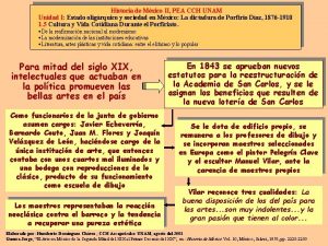 Historia de Mxico II PEA CCH UNAM Unidad