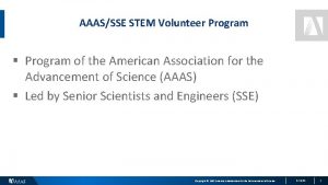 AAASSSE STEM Volunteer Program Program of the American