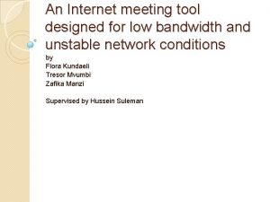 An Internet meeting tool designed for low bandwidth