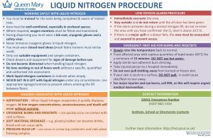 LIQUID NITROGEN PROCEDURE WORKING SAFELY WITH LIQUID NITROGEN