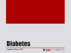 Diabetes Updated March 2020 Insulin Deficiency 1 Insulin