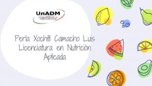 Perla Xochitl Camacho Luis Licenciatura en Nutricin Aplicada