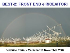 BEST2 FRONT END e RICEVITORI Federico Perini Medichat