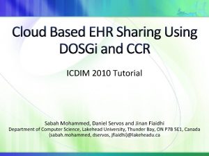 Cloud Based EHR Sharing Using DOSGi and CCR