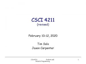 CSCI 4211 revised February 10 12 2020 Tim
