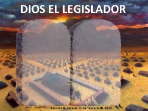 DIOS EL LEGISLADOR Leccin 6 para el 11