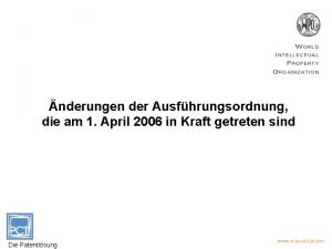 nderungen der Ausfhrungsordnung die am 1 April 2006